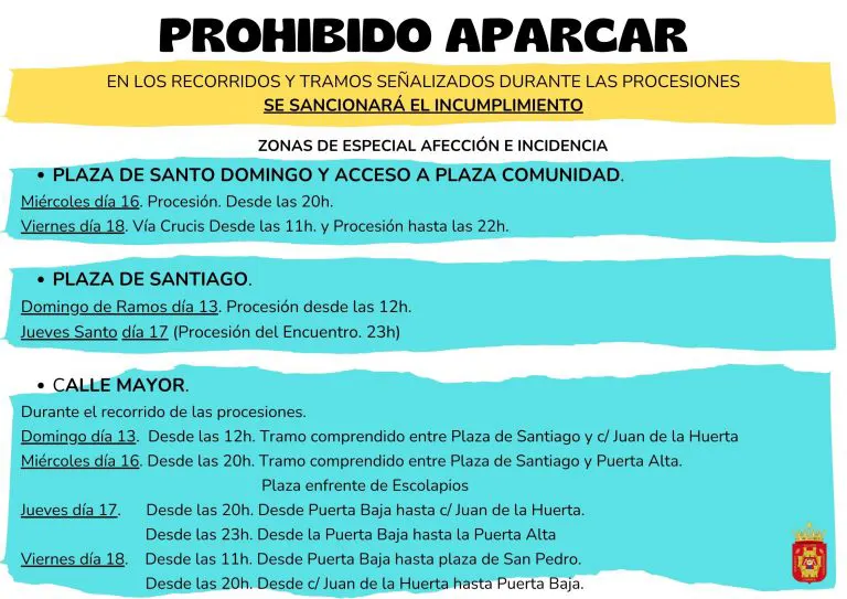 prohibido aparcar SEMAN SANTA